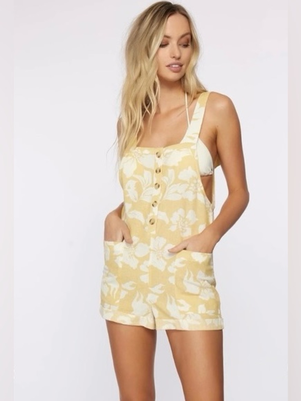 O’Neill Skylynn Floral Romper – Yellow Tropical Print